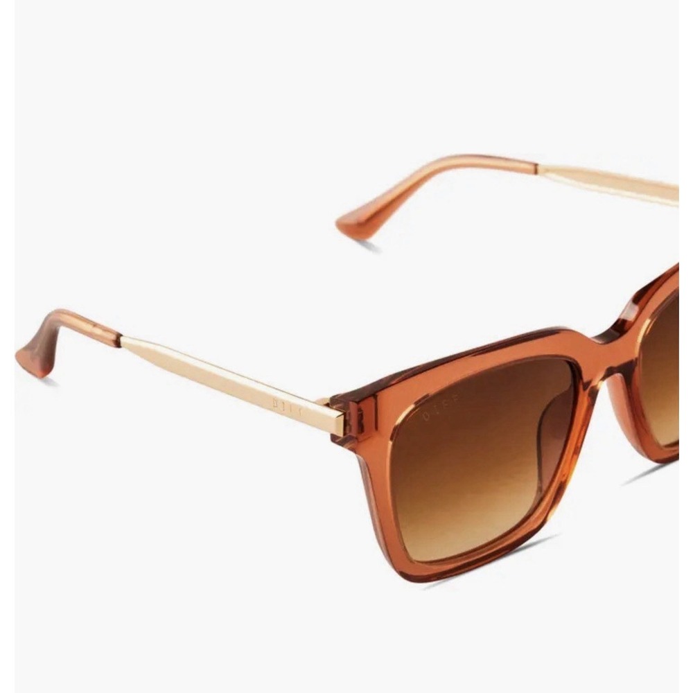 NEW DIFF  SUNGLASSES Gradient Frame Oversized Polarized Case & Cloth